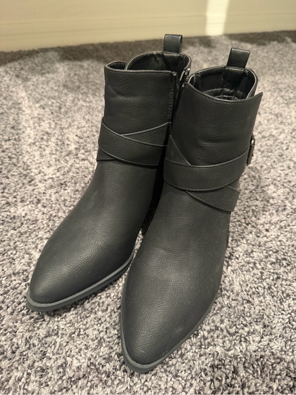Black Pointed Toe Ankle Boots